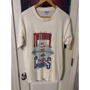 Vintage 1992 Atlanta Braves Salem Sportswear T-Shirt National League Champs L